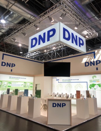 A photo of the DNP Indonesia booth at Interpack 2023 in Düsseldorf, Germany